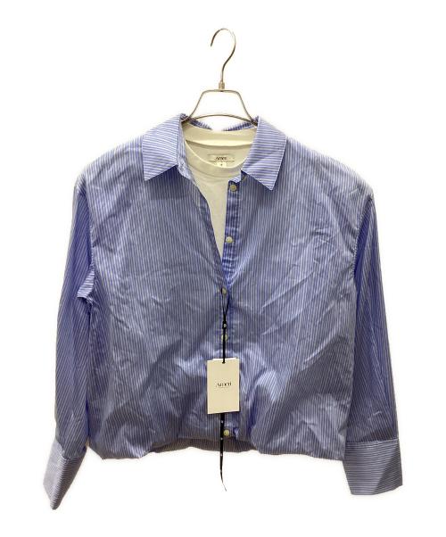 Ameri（アメリ）Ameri (アメリ) STRIPE INVERSION SHIRT TOP ホワイト×ブルー サイズ:Fの古着・服飾アイテム