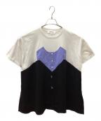 ENFOLDエンフォルド）の古着「LAYERED-LIKE T-SHIRT」｜ホワイト×ブラック