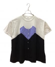 ENFOLD（エンフォルド）の古着「LAYERED-LIKE T-SHIRT」｜ホワイト×ブラック