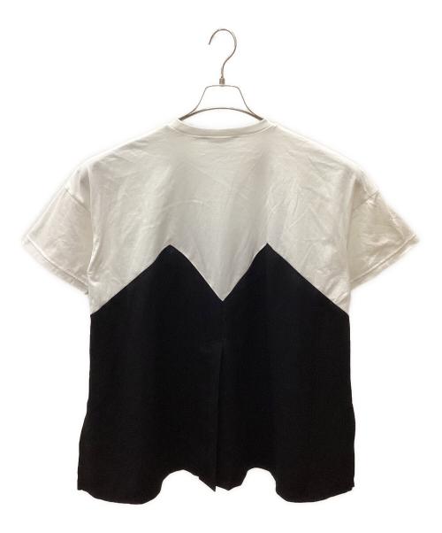 ENFOLD（エンフォルド）ENFOLD (エンフォルド) LAYERED-LIKE T-SHIRT ホワイト×ブラック サイズ:38の古着・服飾アイテム