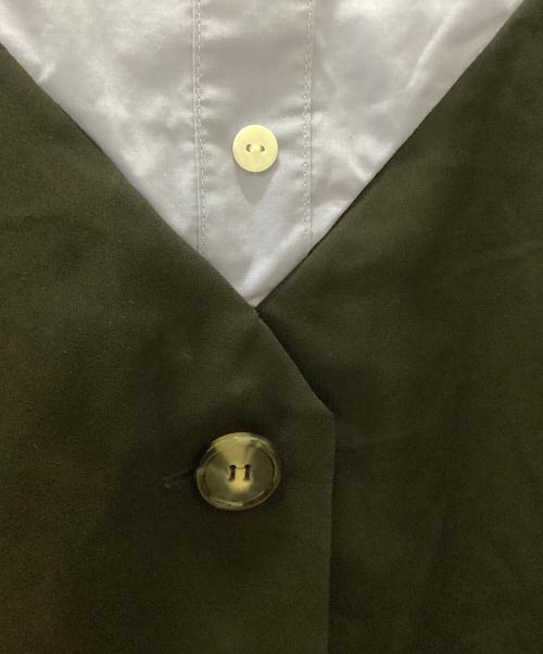 ENFOLD（エンフォルド）ENFOLD (エンフォルド) LAYERED-LIKE T-SHIRT ホワイト×ブラック サイズ:38の古着・服飾アイテム