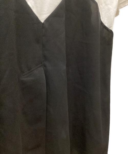 ENFOLD（エンフォルド）ENFOLD (エンフォルド) LAYERED-LIKE T-SHIRT ホワイト×ブラック サイズ:38の古着・服飾アイテム