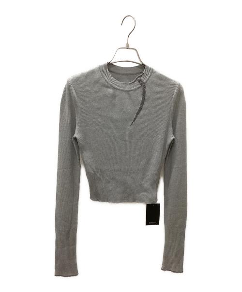 Mame Kurogouchi（マメクロゴウチ）Mame Kurogouchi (マメクロゴウチ) “Kintsugi” Crew Neck Knitted Top グレー サイズ:2の古着・服飾アイテム