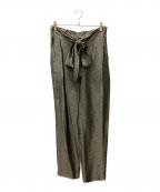 6(ROKU) BEAUTY&YOUTHロク ビューティーアンドユース）の古着「JACQUARD BELT PANTS」｜ブラウン×ブルー