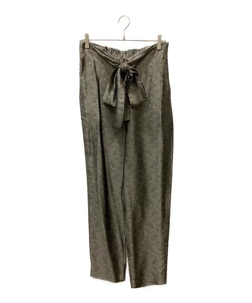 6(ROKU) BEAUTY&YOUTH（ロク ビューティーアンドユース）6(ROKU) BEAUTY&YOUTH (ロク ビューティーアンドユース) JACQUARD BELT PANTS ブラウン×ブルー サイズ:38の古着・服飾アイテム