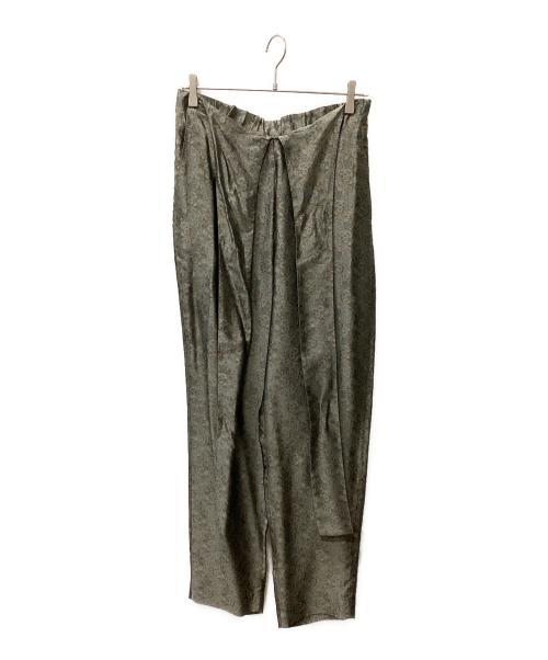 6(ROKU) BEAUTY&YOUTH（ロク ビューティーアンドユース）6(ROKU) BEAUTY&YOUTH (ロク ビューティーアンドユース) JACQUARD BELT PANTS ブラウン×ブルー サイズ:38の古着・服飾アイテム