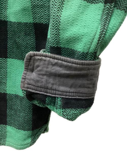 THE FLAT HEAD（ザ・フラットヘッド）THE FLAT HEAD (ザ・フラットヘッド) 長袖シャツ グリーン×ブラック サイズ:38の古着・服飾アイテム
