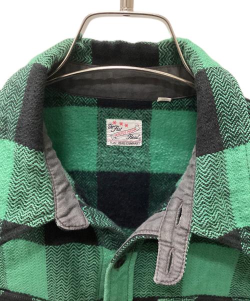 THE FLAT HEAD（ザ・フラットヘッド）THE FLAT HEAD (ザ・フラットヘッド) 長袖シャツ グリーン×ブラック サイズ:38の古着・服飾アイテム