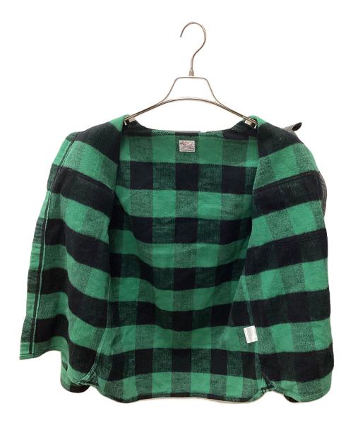 THE FLAT HEAD（ザ・フラットヘッド）THE FLAT HEAD (ザ・フラットヘッド) 長袖シャツ グリーン×ブラック サイズ:38の古着・服飾アイテム