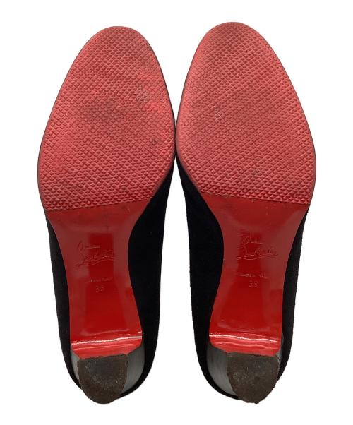Christian Louboutin（クリスチャン・ルブタン）Christian Louboutin (クリスチャン・ルブタン) スウェードパンプス ブラック サイズ:38の古着・服飾アイテム