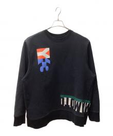 Y-3（ワイスリー）の古着「U SWM MULTI CUT GRAPHIC CREW SWEATSHIRT」｜ブラック