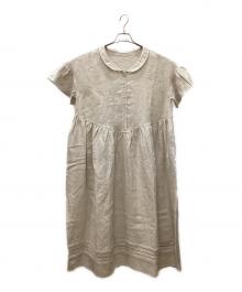 Samansa Mos2（サマンサモスモス）の古着「【立川限定】リネン丸襟ギャザーワンピース」｜キナリ