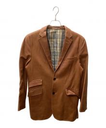 BURBERRY BLACK LABEL（バーバリーブラックレーベル）の古着「レザーテーラードジャケット」｜ブラウン