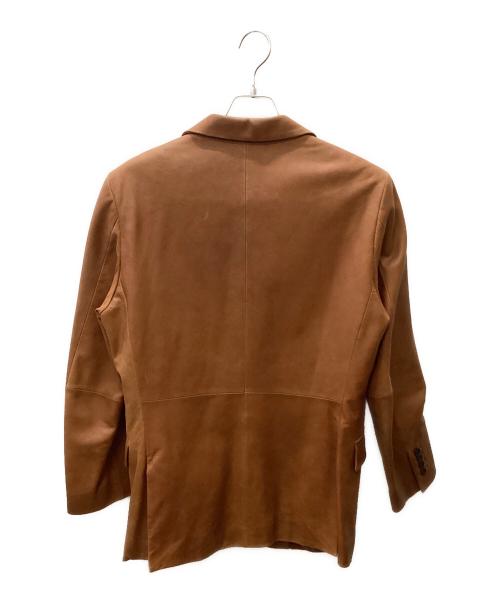 BURBERRY BLACK LABEL（バーバリーブラックレーベル）BURBERRY BLACK LABEL (バーバリーブラックレーベル) レザーテーラードジャケット ブラウン サイズ:Mの古着・服飾アイテム
