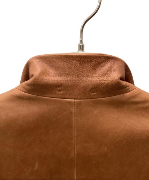 BURBERRY BLACK LABEL（バーバリーブラックレーベル）BURBERRY BLACK LABEL (バーバリーブラックレーベル) レザーテーラードジャケット ブラウン サイズ:Mの古着・服飾アイテム