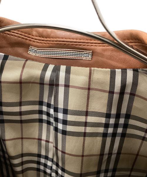 BURBERRY BLACK LABEL（バーバリーブラックレーベル）BURBERRY BLACK LABEL (バーバリーブラックレーベル) レザーテーラードジャケット ブラウン サイズ:Mの古着・服飾アイテム