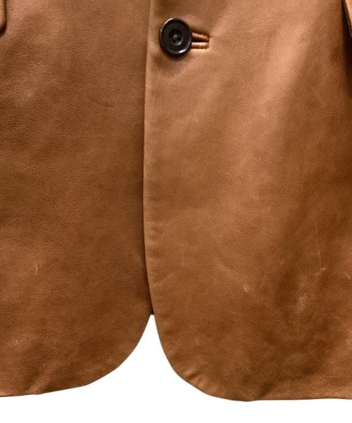 BURBERRY BLACK LABEL（バーバリーブラックレーベル）BURBERRY BLACK LABEL (バーバリーブラックレーベル) レザーテーラードジャケット ブラウン サイズ:Mの古着・服飾アイテム