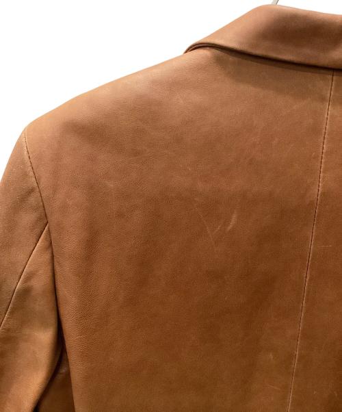 BURBERRY BLACK LABEL（バーバリーブラックレーベル）BURBERRY BLACK LABEL (バーバリーブラックレーベル) レザーテーラードジャケット ブラウン サイズ:Mの古着・服飾アイテム