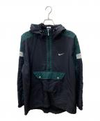 NIKEナイキ）の古着「ハーフジップアノラックパーカー」｜ブラック×グリーン