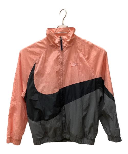 NIKE（ナイキ）NIKE (ナイキ) ビッグスウッシュウーブンジャケット グレー×ピンク サイズ:Mの古着・服飾アイテム