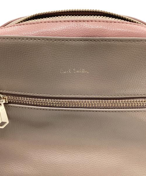 PAUL SMITH（ポールスミス）PAUL SMITH (ポールスミス) レザーショルダーバッグ ピンク×グレーの古着・服飾アイテム