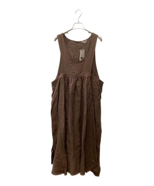 Samansa Mos2（サマンサモスモス）Samansa Mos2 (サマンサモスモス) 【立川限定】リネンエプロンワンピース ブラウン サイズ:F 未使用品の古着・服飾アイテム