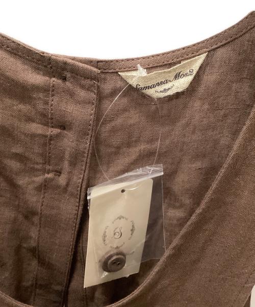 Samansa Mos2（サマンサモスモス）Samansa Mos2 (サマンサモスモス) 【立川限定】リネンエプロンワンピース ブラウン サイズ:F 未使用品の古着・服飾アイテム