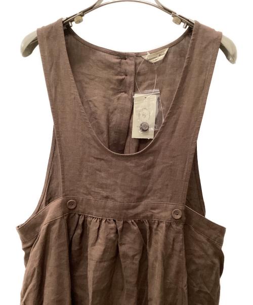 Samansa Mos2（サマンサモスモス）Samansa Mos2 (サマンサモスモス) 【立川限定】リネンエプロンワンピース ブラウン サイズ:F 未使用品の古着・服飾アイテム