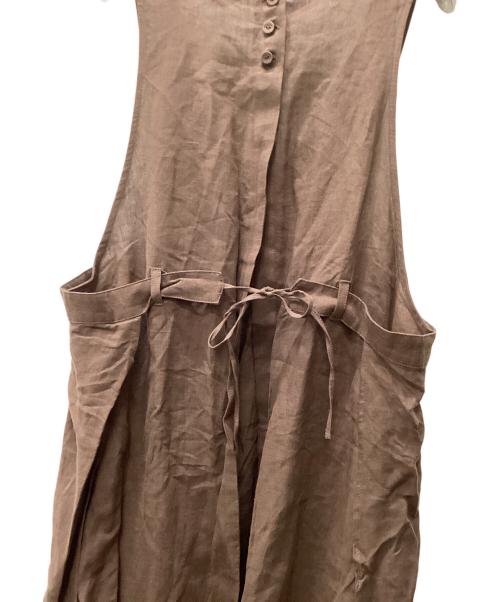 Samansa Mos2（サマンサモスモス）Samansa Mos2 (サマンサモスモス) 【立川限定】リネンエプロンワンピース ブラウン サイズ:F 未使用品の古着・服飾アイテム