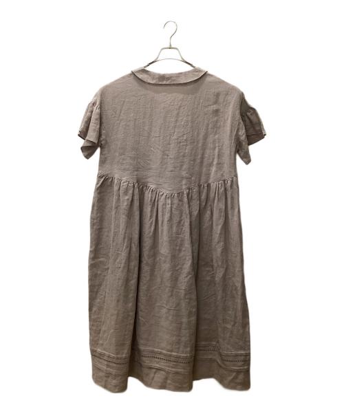 Samansa Mos2（サマンサモスモス）Samansa Mos2 (サマンサモスモス) 【立川限定】リネン丸襟ギャザーワンピース モカ サイズ:F 未使用品の古着・服飾アイテム