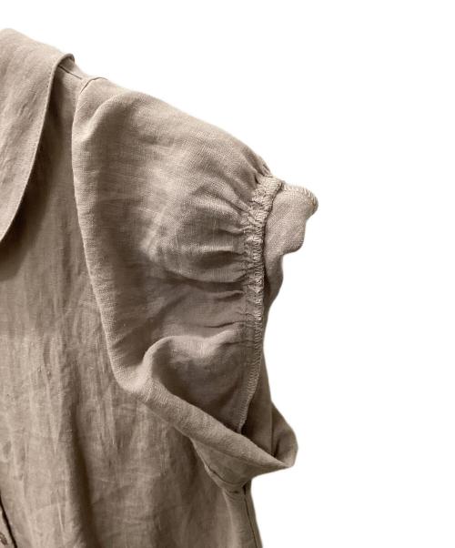 Samansa Mos2（サマンサモスモス）Samansa Mos2 (サマンサモスモス) 【立川限定】リネン丸襟ギャザーワンピース モカ サイズ:F 未使用品の古着・服飾アイテム