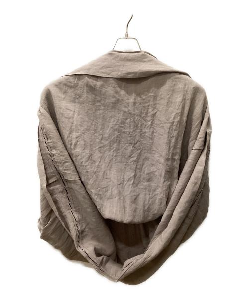 Samansa Mos2（サマンサモスモス）Samansa Mos2 (サマンサモスモス) 【立川限定】リネン丸襟ギャザーワンピース モカ サイズ:F 未使用品の古着・服飾アイテム