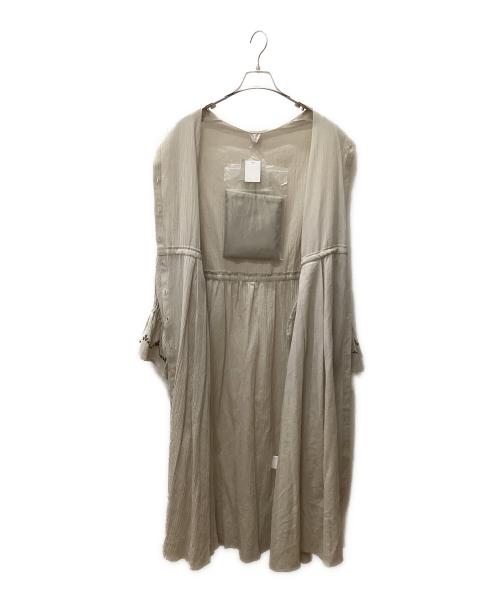 TSUHARU by samansa Mos2（ツハル バイ サマンサモスモス）TSUHARU by samansa Mos2 (ツハル バイ サマンサモスモス) リネンコットン袖刺繍ワンピース ベージュ サイズ:F 未使用品の古着・服飾アイテム