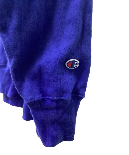 Champion（チャンピオン）Champion (チャンピオン) MoMA (モマ) ED RUSCHA OOF REVERSE WEAVE フーディー ブルー×イエロー サイズ:X-LARGEの古着・服飾アイテム