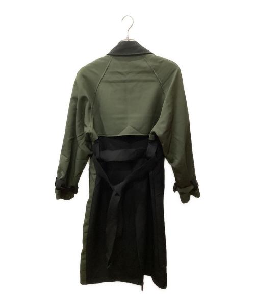 DION（ディオン）DION (ディオン) DION ダブルトレンチコート ブラック×グリーン サイズ:表記無しの古着・服飾アイテム