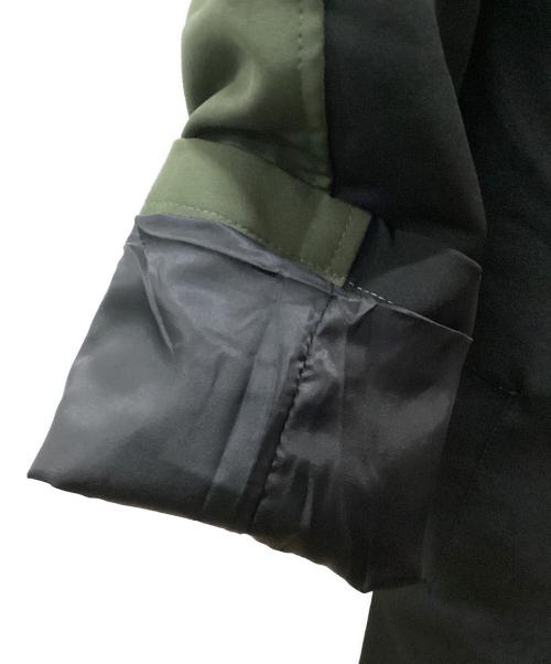 DION（ディオン）DION (ディオン) DION ダブルトレンチコート ブラック×グリーン サイズ:表記無しの古着・服飾アイテム