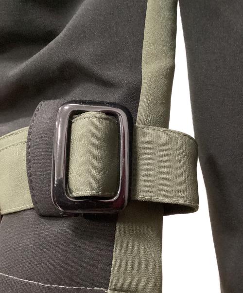 DION（ディオン）DION (ディオン) DION ダブルトレンチコート ブラック×グリーン サイズ:表記無しの古着・服飾アイテム