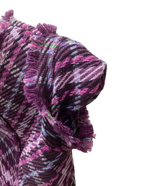 Kate Spade（ケイトスペード）Kate Spade (ケイトスペード) Kate Spade Plaid Tweed Dress パープル サイズ:2の古着・服飾アイテム