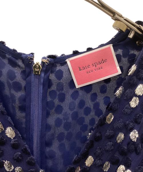 Kate Spade（ケイトスペード）Kate Spade (ケイトスペード) Kate Spade 長袖ワンピース ネイビーの古着・服飾アイテム