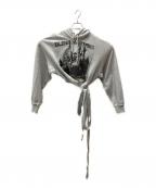 H&M×GLENN MARTENSエイチアンドエム×グレンマーティンス）の古着「タイディテールプリントスウェットパーカ」｜グレー