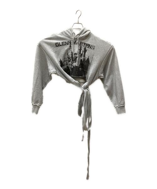 H&M（エイチアンドエム）H&M (エイチアンドエム) GLENN MARTENS (グレンマーティンス) タイディテールプリントスウェットパーカ グレー サイズ:M 未使用品の古着・服飾アイテム