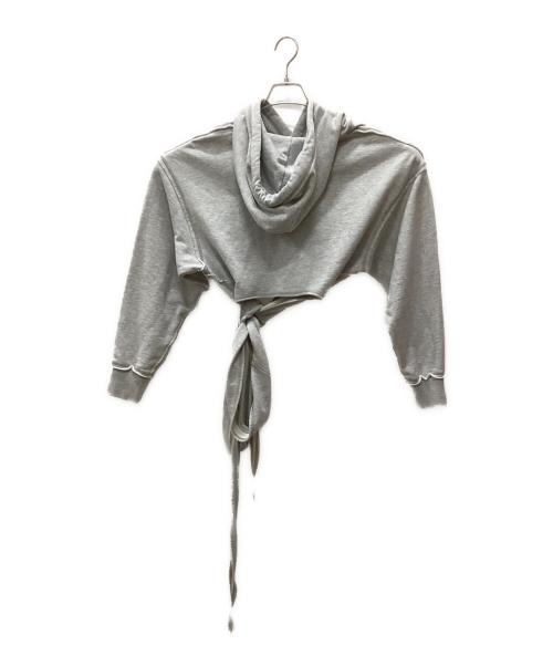 H&M（エイチアンドエム）H&M (エイチアンドエム) GLENN MARTENS (グレンマーティンス) タイディテールプリントスウェットパーカ グレー サイズ:M 未使用品の古着・服飾アイテム