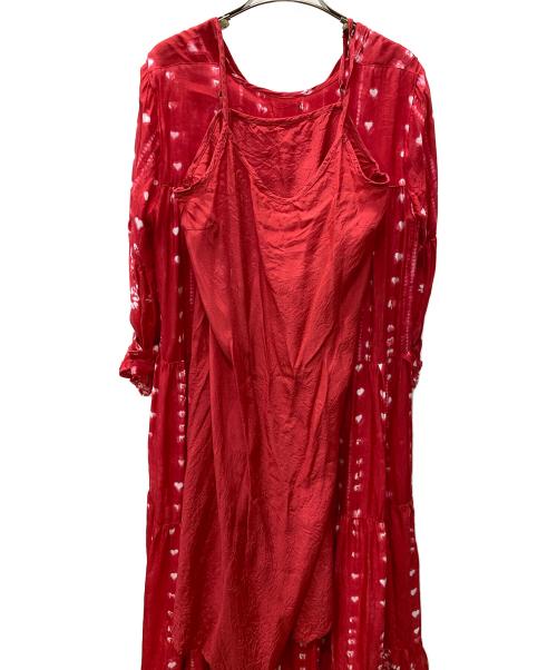 freada（フリーダ）freada (フリーダ) Freada 長袖ワンピース レッド サイズ:ONE SIZEの古着・服飾アイテム