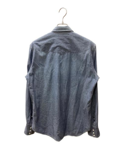 Wrangler（ラングラー）Wrangler (ラングラー) Wrangler 長袖ウエスタンシャツ ブルー サイズ:Mの古着・服飾アイテム