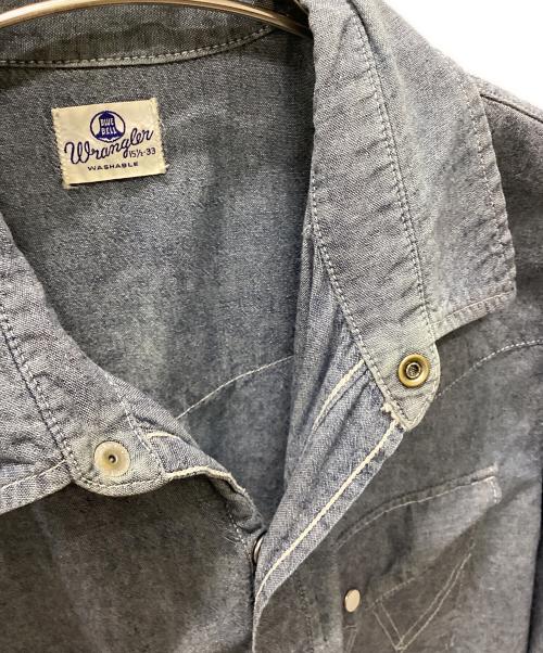Wrangler（ラングラー）Wrangler (ラングラー) Wrangler 長袖ウエスタンシャツ ブルー サイズ:Mの古着・服飾アイテム