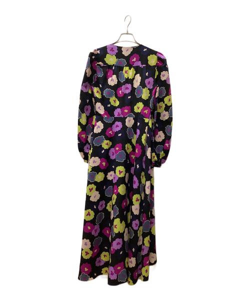 Kate Spade（ケイトスペード）Kate Spade (ケイトスペード) Kate Spade 長袖ワンピース ブラック×パープル サイズ:2の古着・服飾アイテム