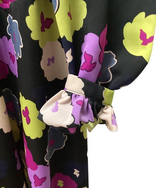 Kate Spade（ケイトスペード）Kate Spade (ケイトスペード) Kate Spade 長袖ワンピース ブラック×パープル サイズ:2の古着・服飾アイテム
