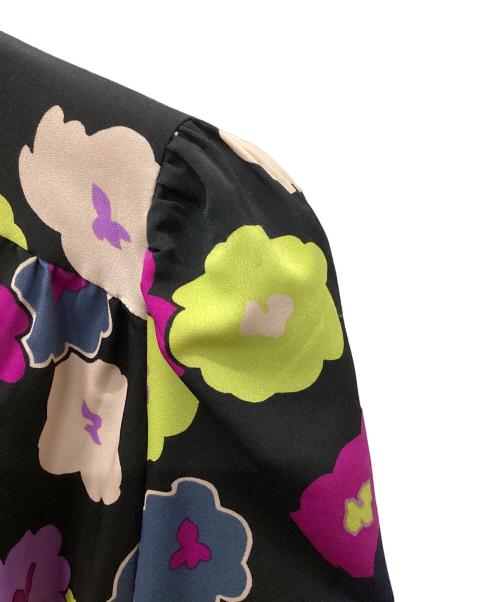 Kate Spade（ケイトスペード）Kate Spade (ケイトスペード) Kate Spade 長袖ワンピース ブラック×パープル サイズ:2の古着・服飾アイテム