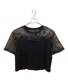 ARMANI EXCHANGE（アルマーニ エクスチェンジ）の古着「クロップドTシャツ」｜ブラック