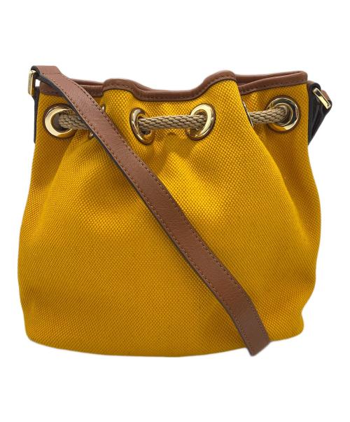 MICHAEL KORS（マイケル・コース）MICHAEL KORS (マイケル・コース) 巾着ショルダーバッグ イエローの古着・服飾アイテム